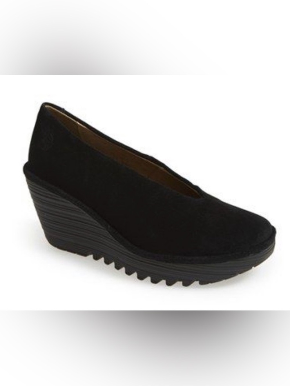Fly London Yaz black suede wedge 37 EU (6-6.5IS)